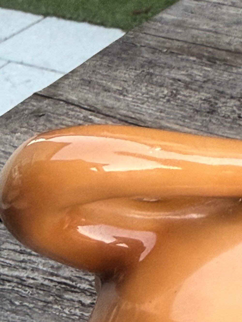 Vintage Large Dachshund Playful Japan Mid-Century Brown Glazed Porcelain Dog - Picture 10 of 14